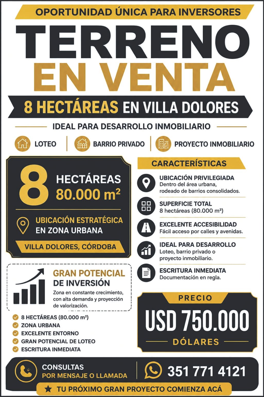 8 Hectáreas en Villa Dolores