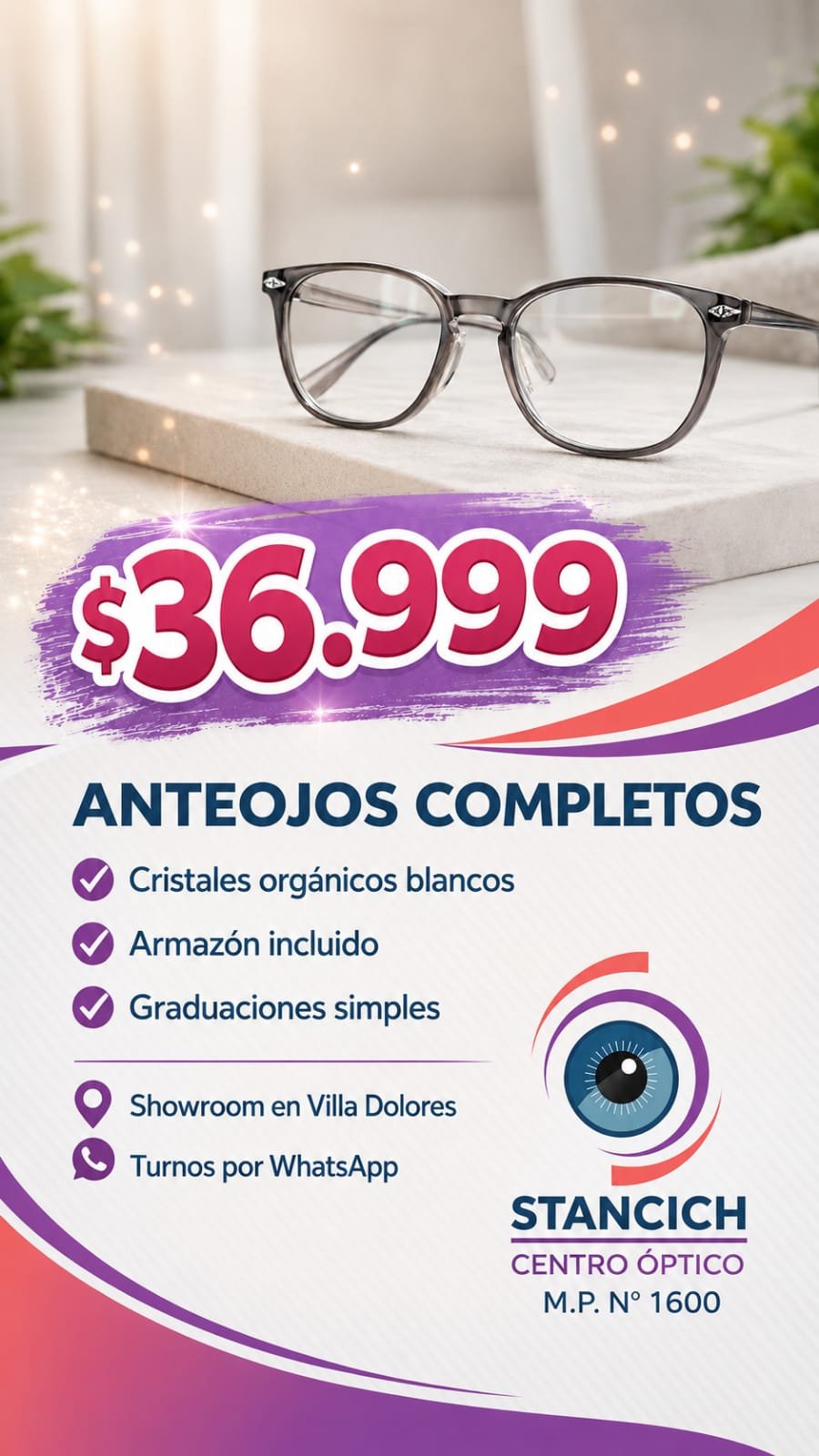 ANTEOJOS COMPLETOS DESDE $36.999